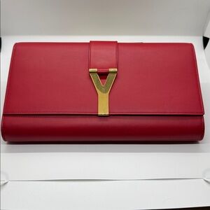 Saint Laurent  Y Leather Clutch